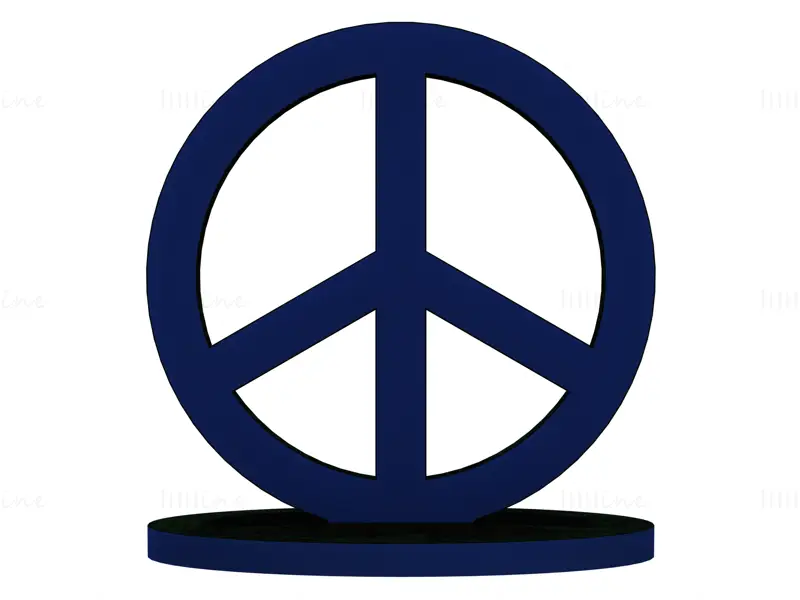 Kunststof vredessymbolen staan ​​3D-printmodel STL
