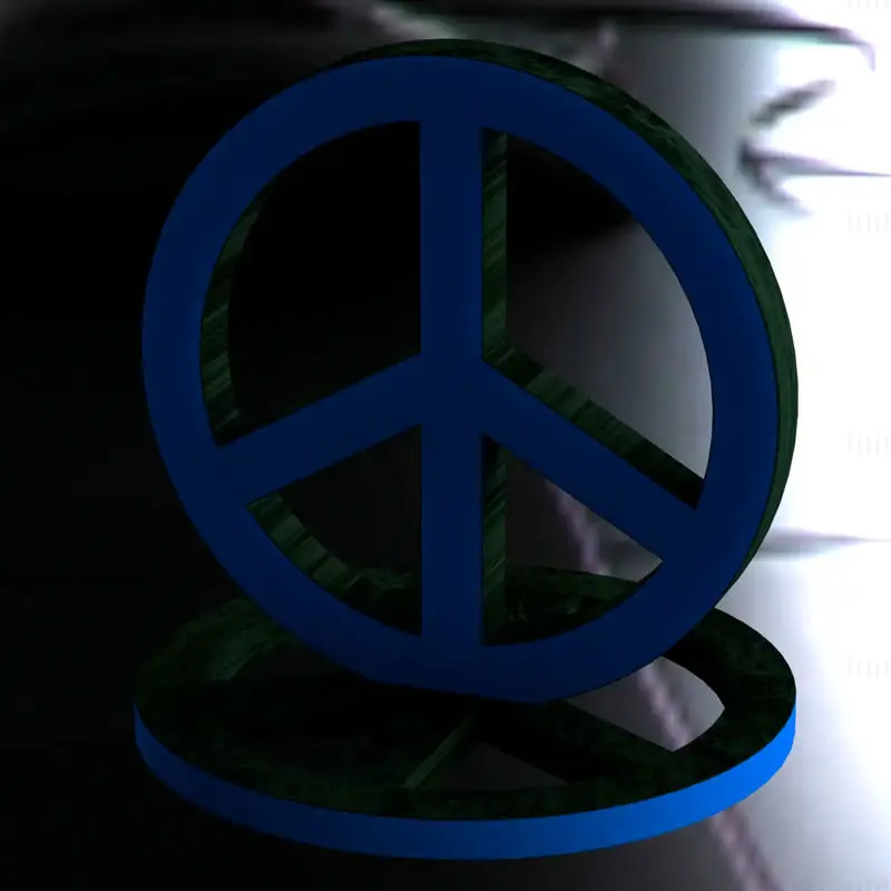 Műanyag béke szimbólumok állvány 3D nyomtatási modell STL