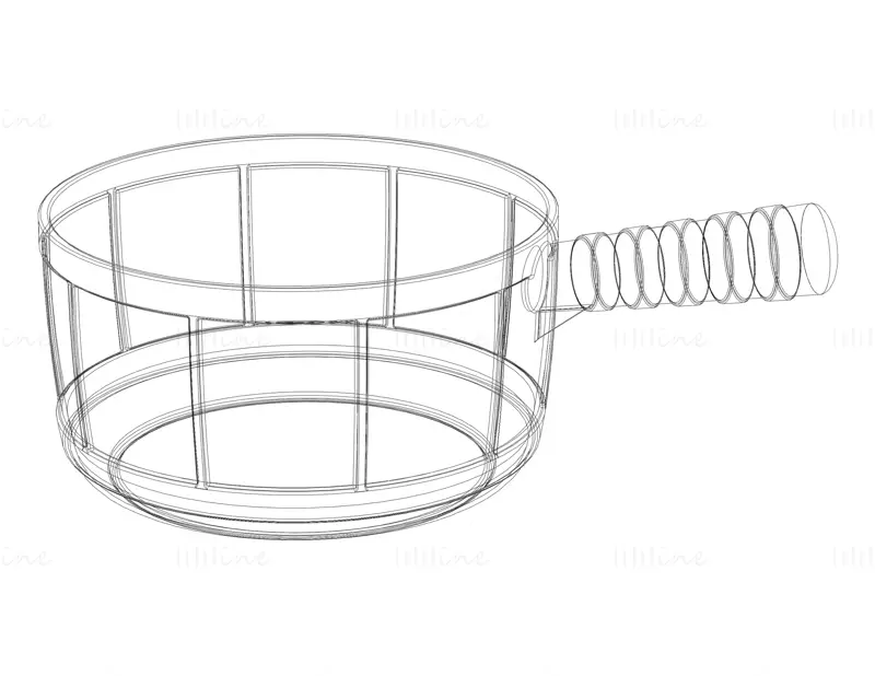 Plastic Round Dipper 1.6L 3D Print Model
