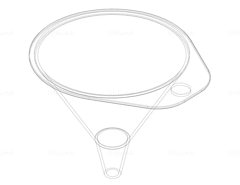 塑料圆形实用漏斗 3D 打印模型 STL