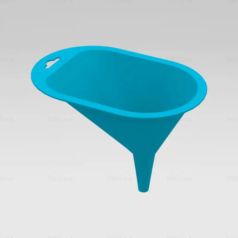 Plastic Slot Shaped Funnel 3D Print Model STL