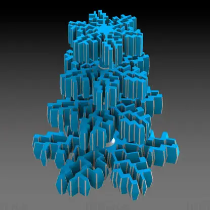 Modelo STL de impressão 3D de árvore de floco de neve de plástico
