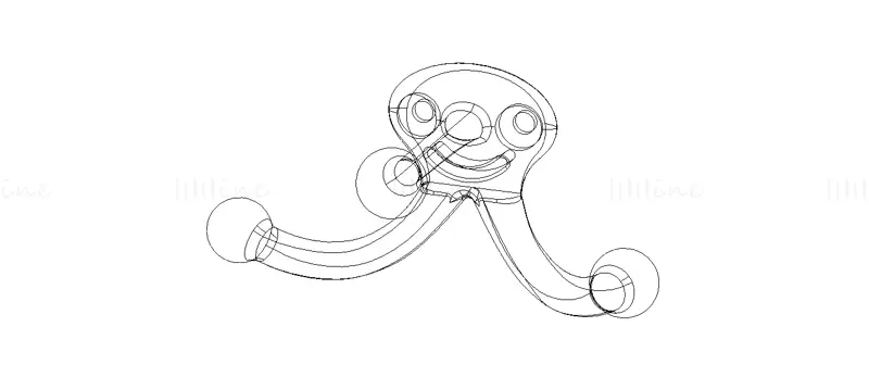 塑料三重衣帽钩3D打印模型STL