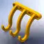 Plastic Triple Wall Hook 3D Printing Model STL