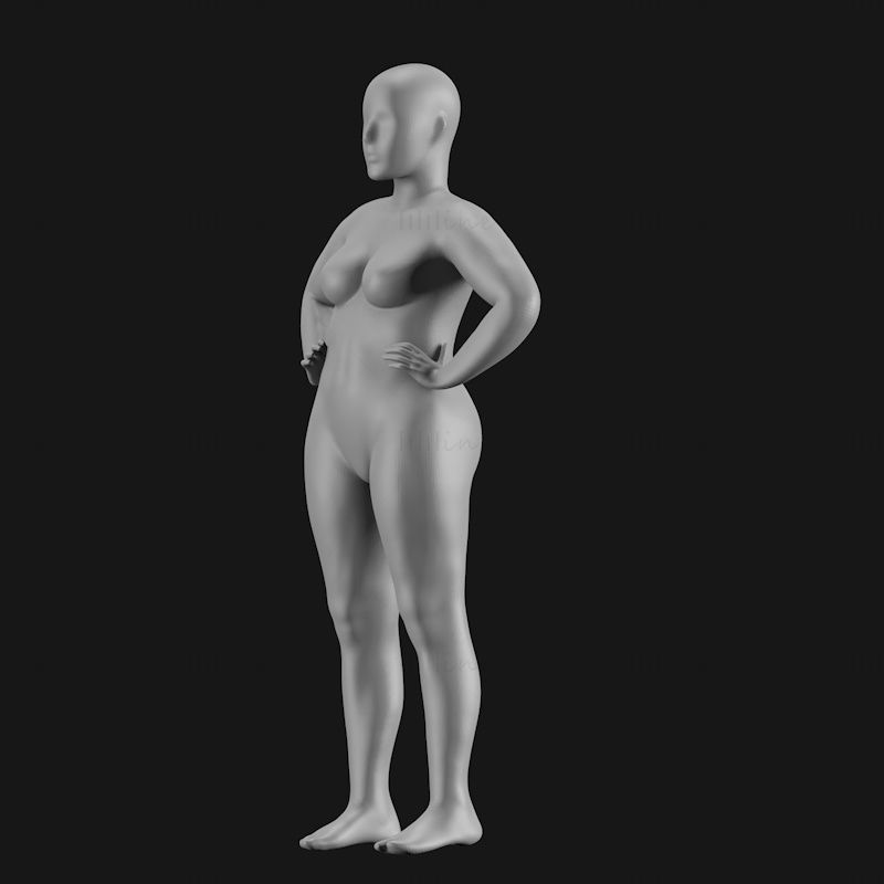 プラスサイズ女性マネキン 3D プリントモデル STL