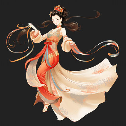 Hand-painted style Chinese style illustration fairy PNG