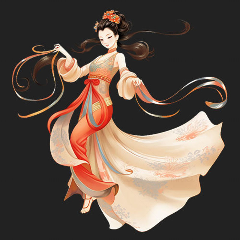 Hand-painted style Chinese style illustration fairy PNG