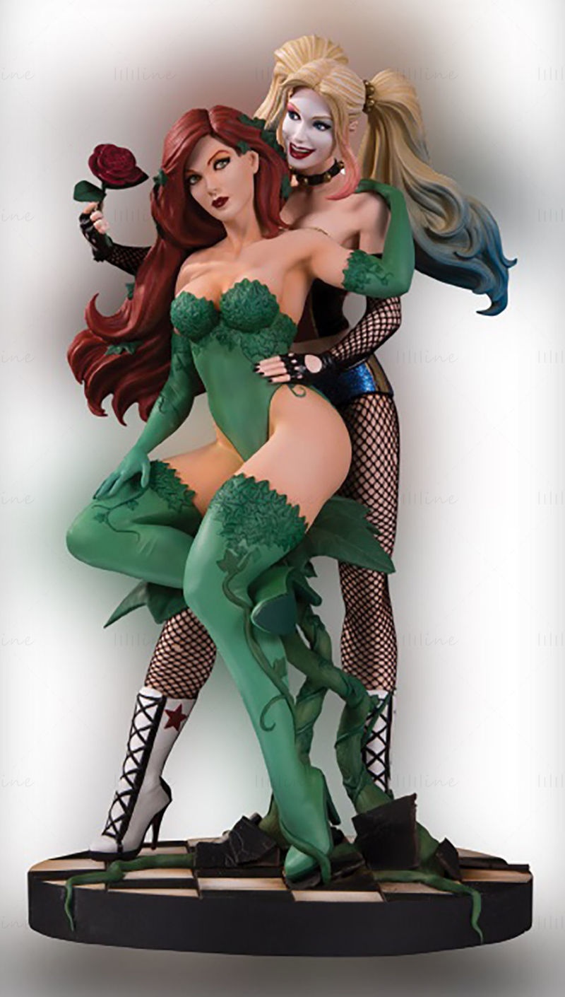 Poison Ivy and Harley Quinn 3D Print Model STL