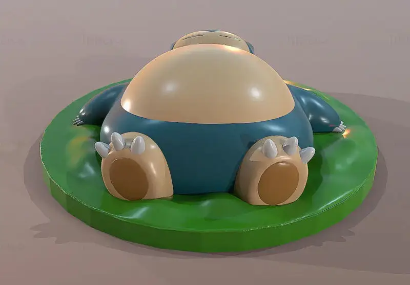 Modelo de impressão 3D do Pokémon Snorlax, arquivo STL