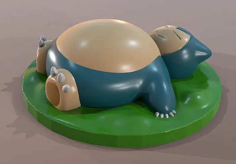 Modelo de impressão 3D do Pokémon Snorlax, arquivo STL