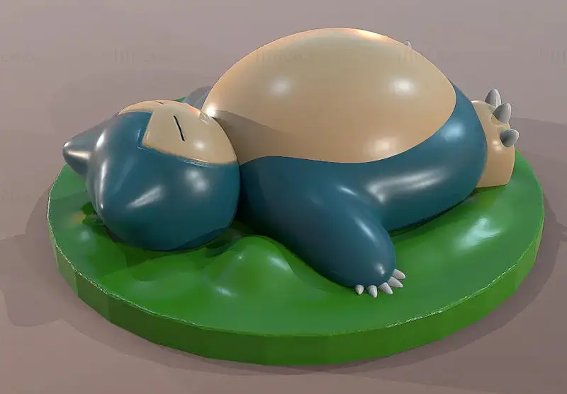 Modelo de impressão 3D do Pokémon Snorlax, arquivo STL