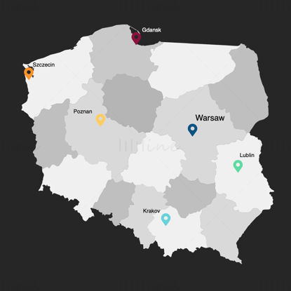 Polen Infographics kaart bewerkbare PPT & Keynote