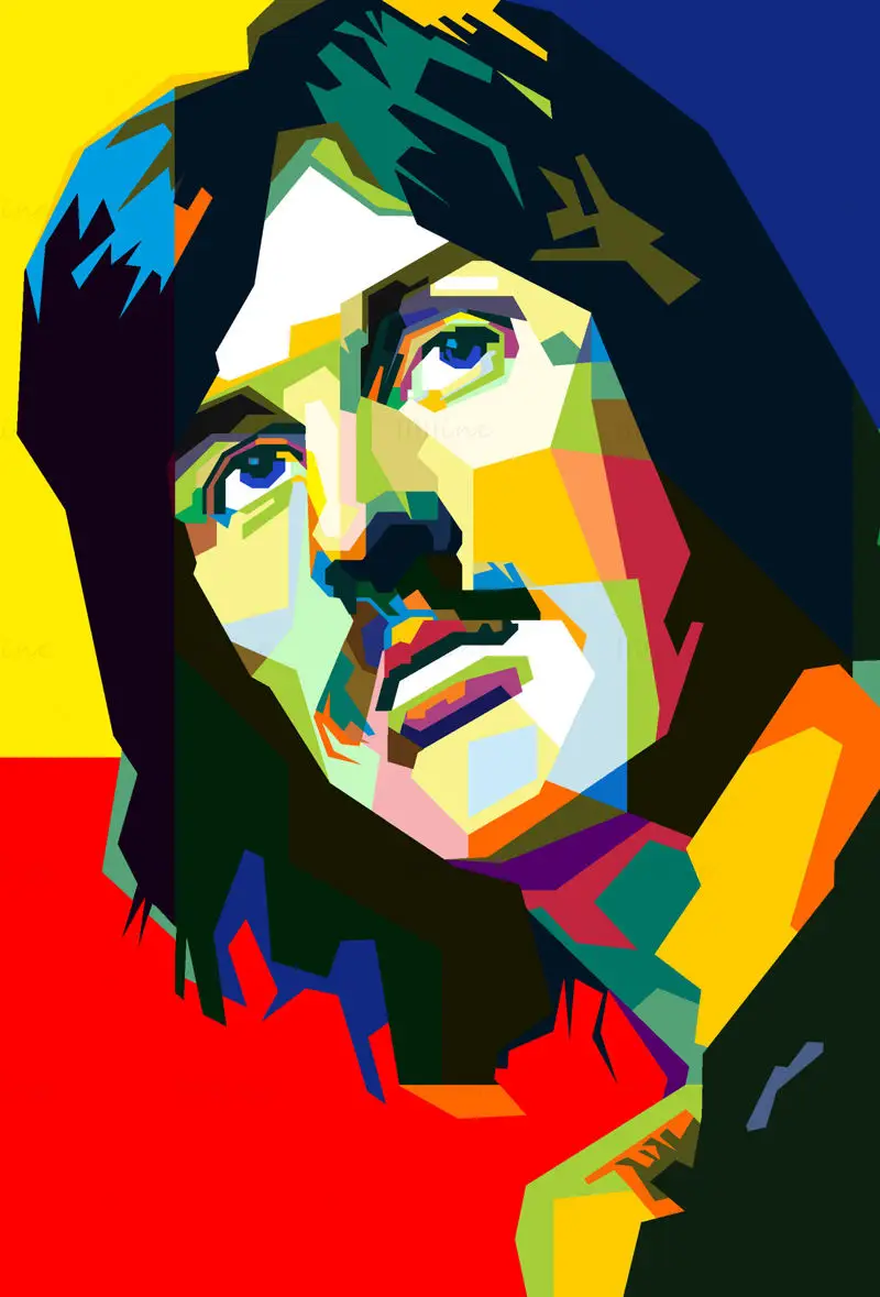 John Bonham Vector'ün Pop Art WPAP çizimi