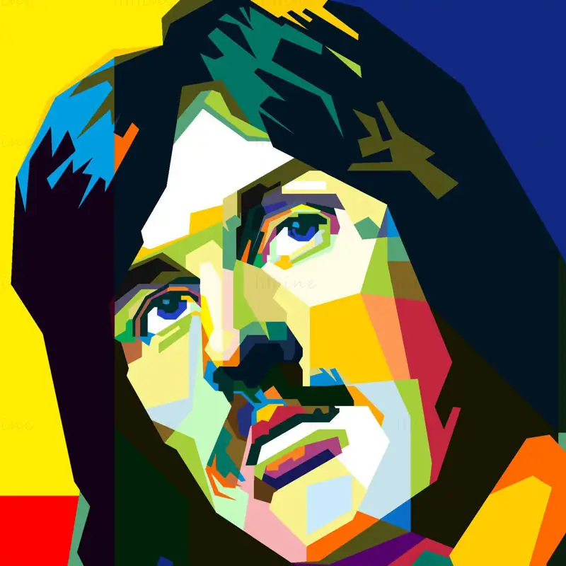 Ilustração Pop Art WPAP de John Bonham Vector