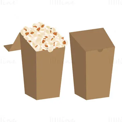 Popcorn-Box-Stanzlinien-Vektor