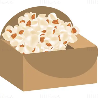 Popcorn-Verpackungsbox, Stanzlinien-Vektor