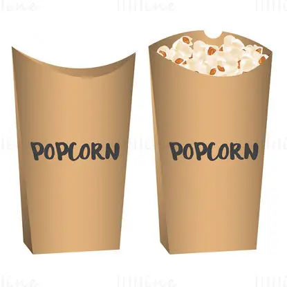 Popcorn packaging dieline vector