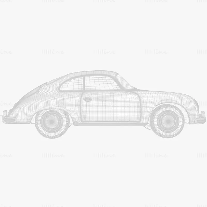 Coche Porsche 356 Coupé modelo 3d