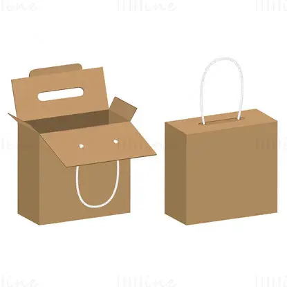 Portable gift box dieline vector