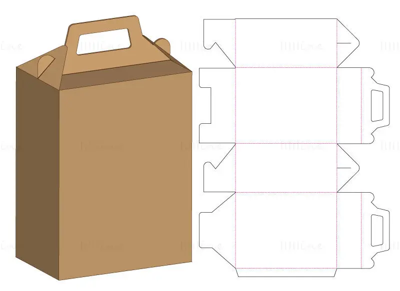 Tragbarer Hartgeschenkbox-Stanzlinienvektor