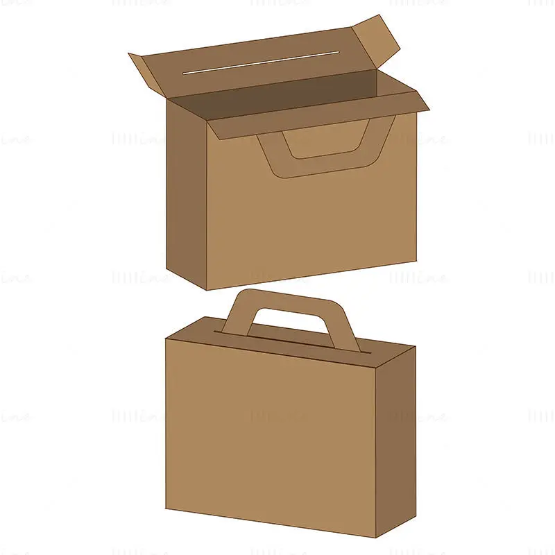 Portable packaging box dieline vector