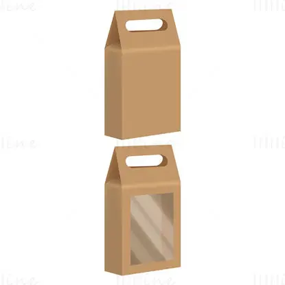 Portable paper bag dieline vector