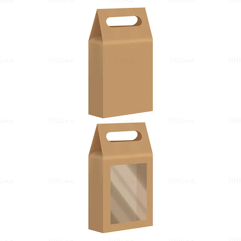 Portable paper bag dieline vector