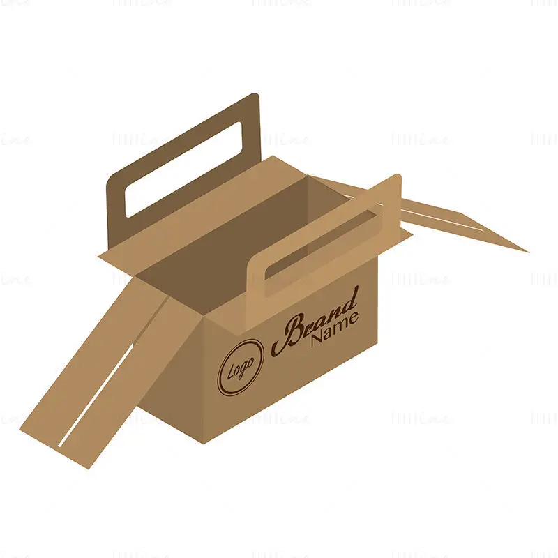 Portable product packaging box dieline vector