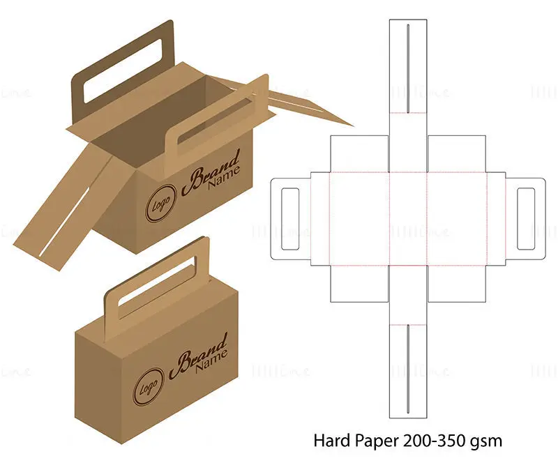 Portable product packaging box dieline vector