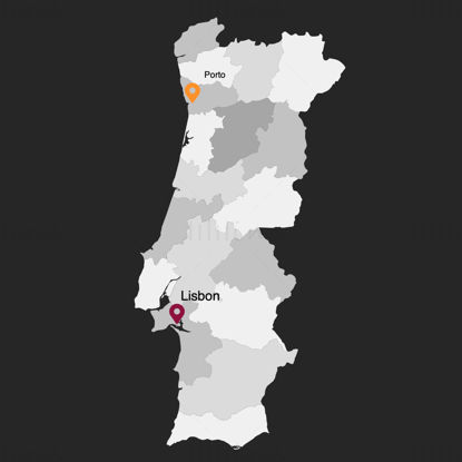 Инфографикска карта Португала која се може уређивати ППТ & Кеиноте