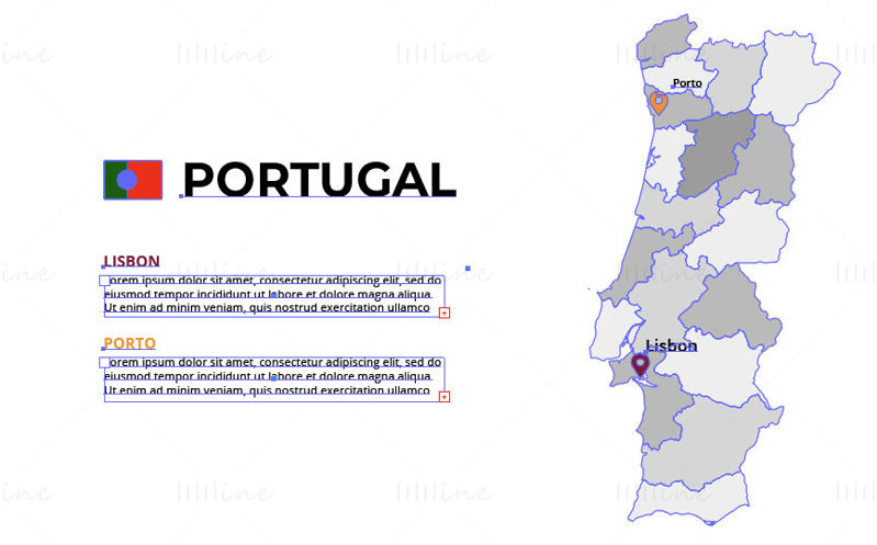 Portugal map vector