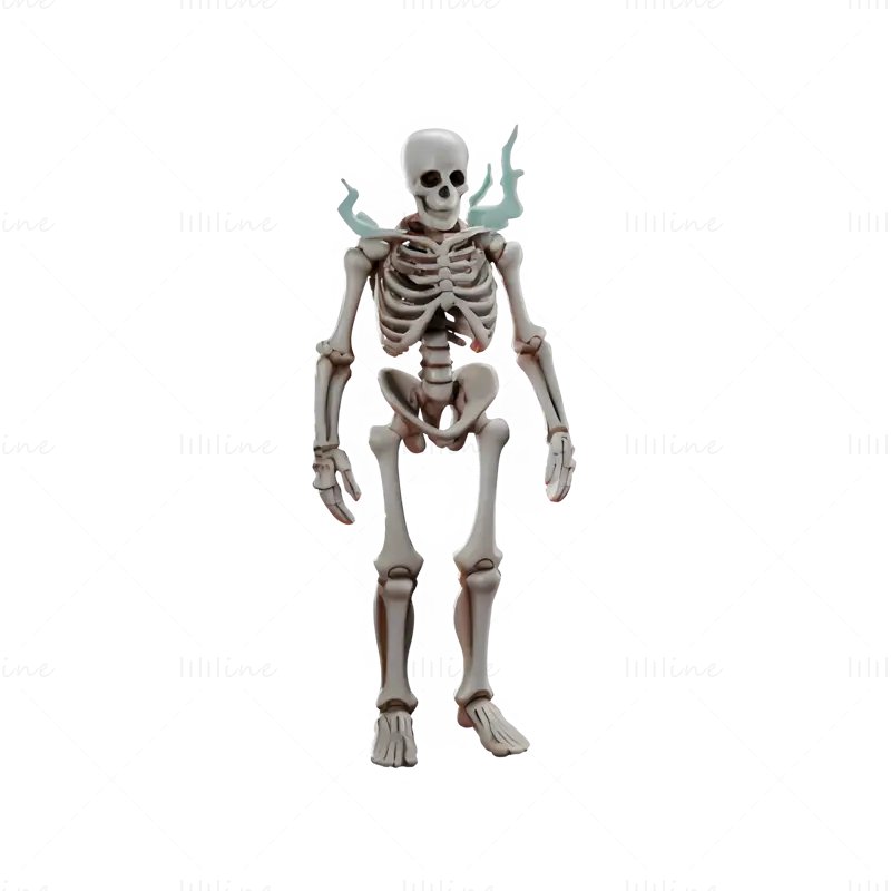 Polohovatelný 3D tiskový model figurky kostry