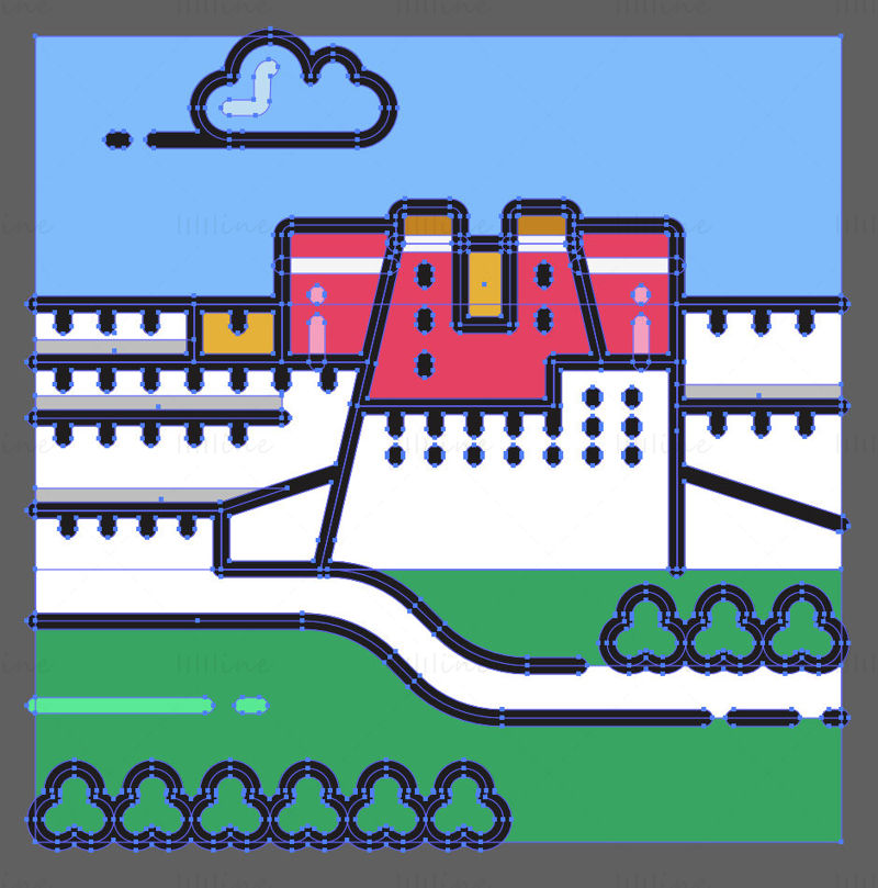 Potala Palace vector illustration
