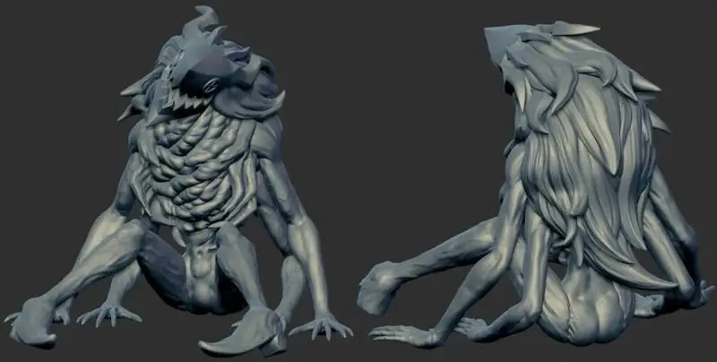 Power and Monster 3D Print Model STL