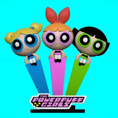 Powerpuff Girls 3D tiskový model STL souboru