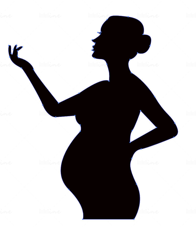 Pregnant woman silhouette vector