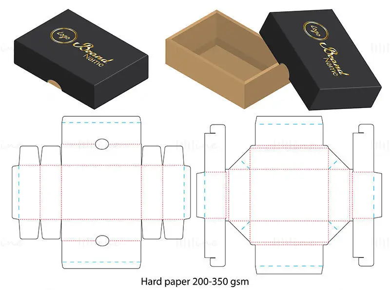 Premium-Kartonverpackungs-Stanzlinien-Vektor