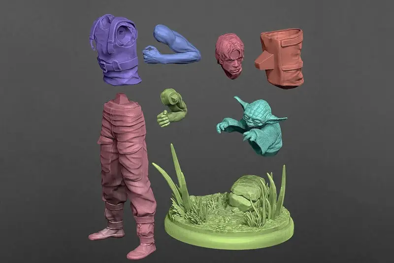 Modello di stampa 3D premium Luke & Yoda STL