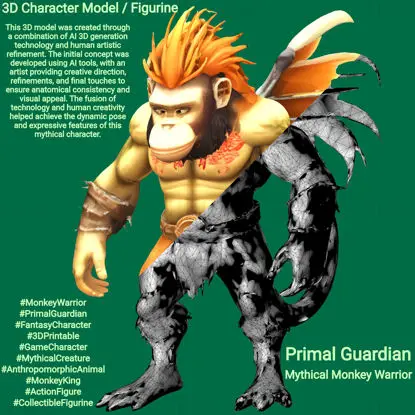 Primal Guardian - Modèle d'impression 3D du guerrier singe mythique