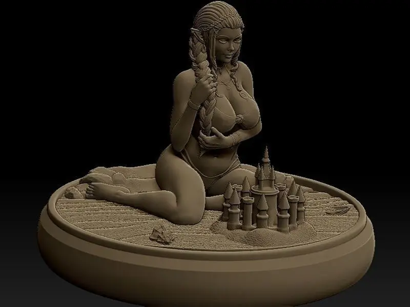 Princess Zelda on the beach 3D Print Model STL Files