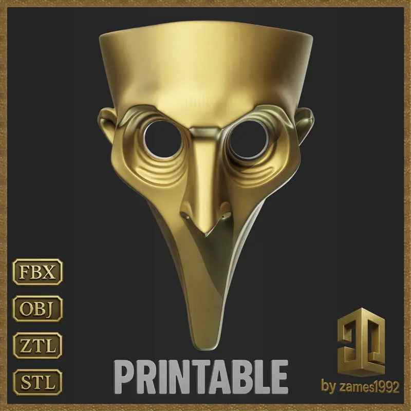 3D-model za tiskanje maske kužnega zdravnika