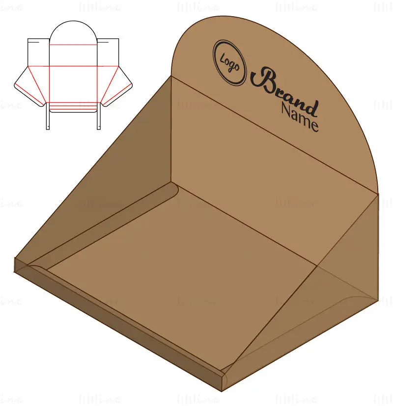 Product display box dieline vector