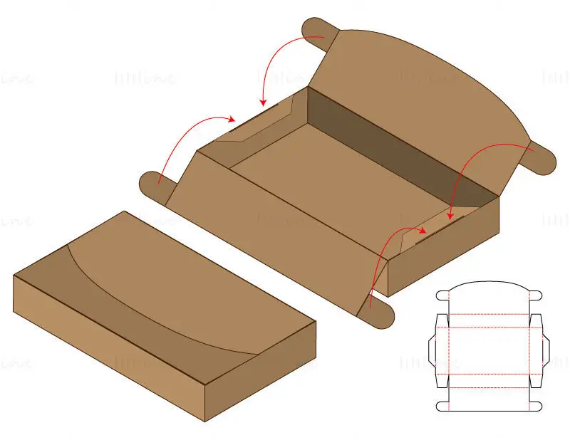 Produkt-Außenverpackung, Stanzlinien-Vektor