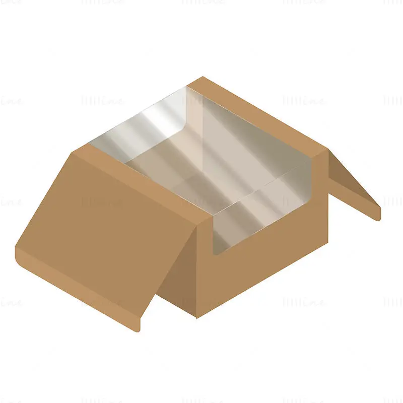 Product packaging box with transparent display area dieline vector