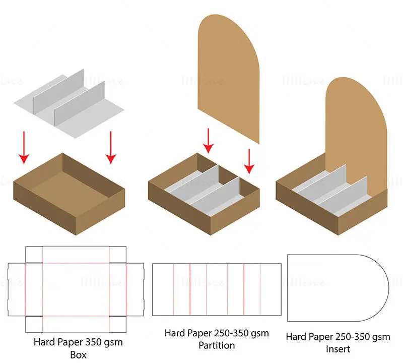 Produktregal-Displaybox-Stanzlinienvektor