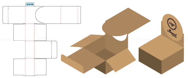 Product shelf display packaging box dieline vector