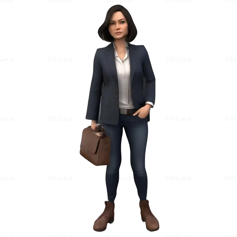 Professional Women Character 3D Print Model Pack