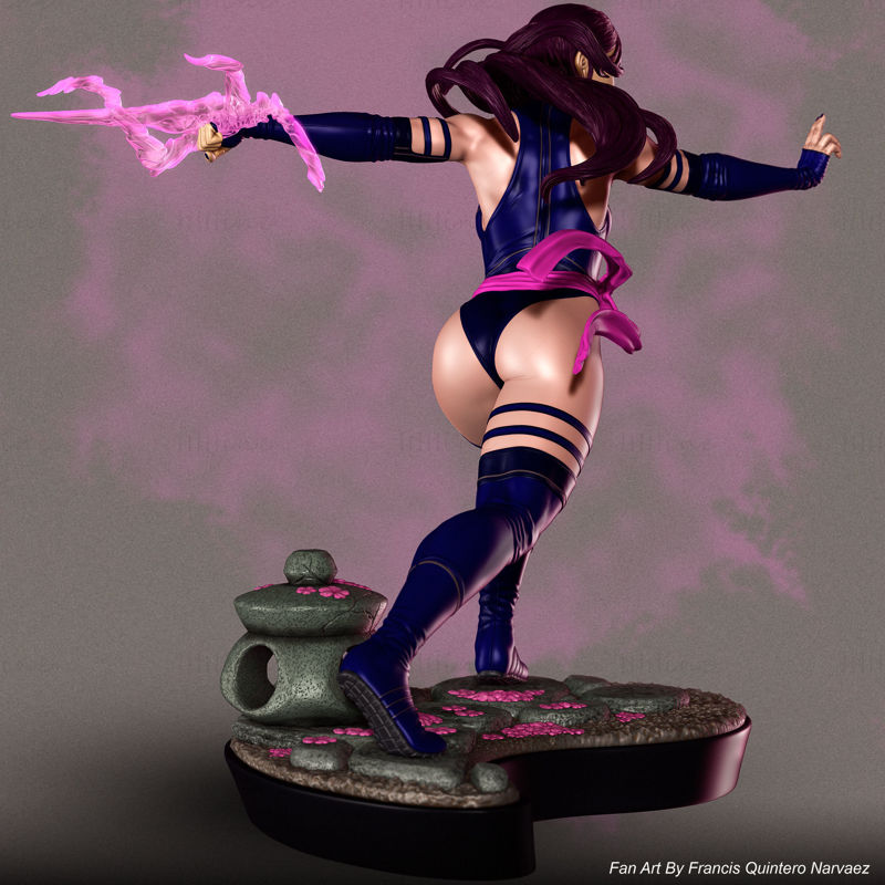 Psylocke Brr Statues 3D Model Ready to Print