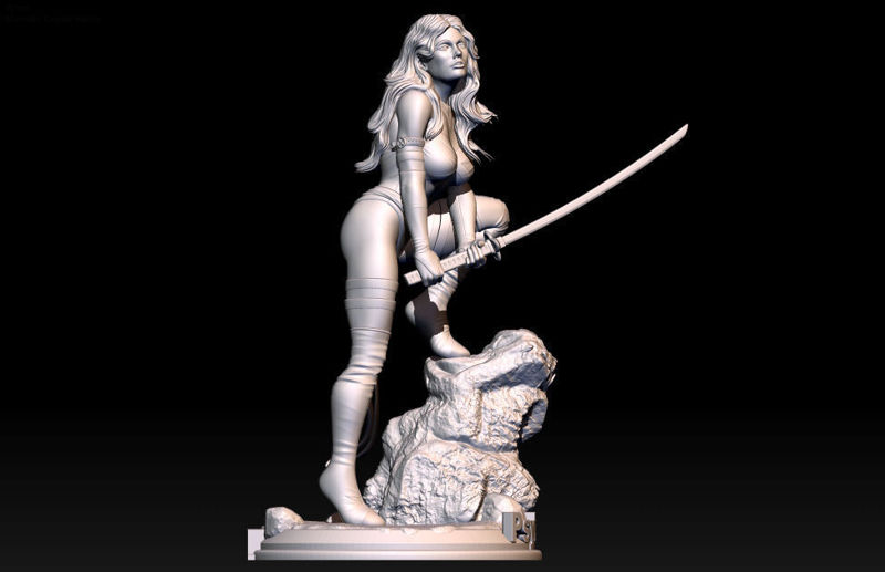 Modèle 3D de statues de Psyloke prêt à imprimer