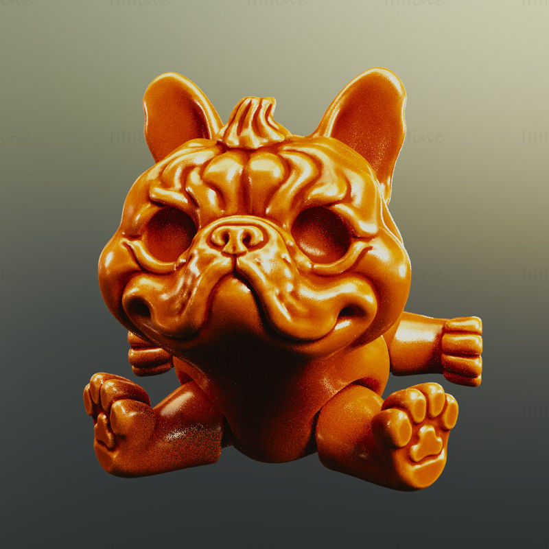 Pumpkin Dog flexi 3D printing Model STL